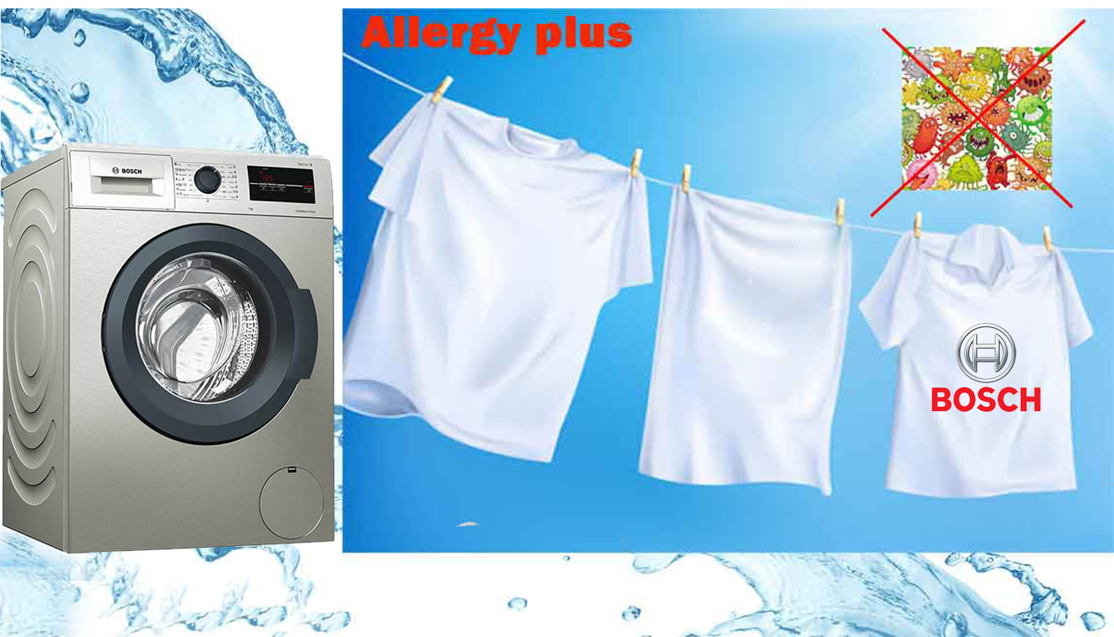 ماشین لباسشویی بوش WGG244M90 16 شستشویی بهداشتی ماشین لباسشویی بوش WGG244M90