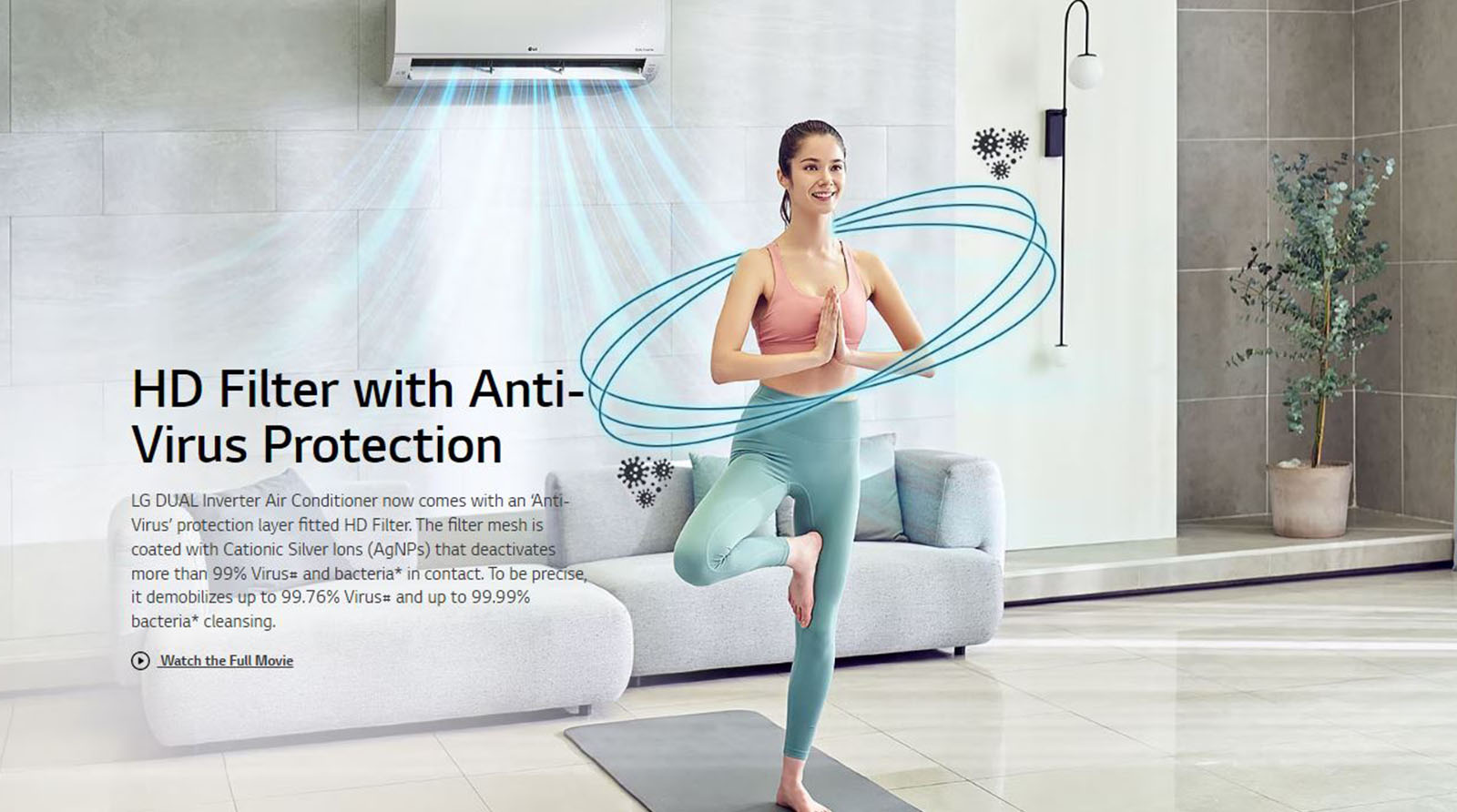 کولر گازی ال جی دوال اینورتر مدل AMP-26K 20 جریان هوایی چندگانه در کولر گازی