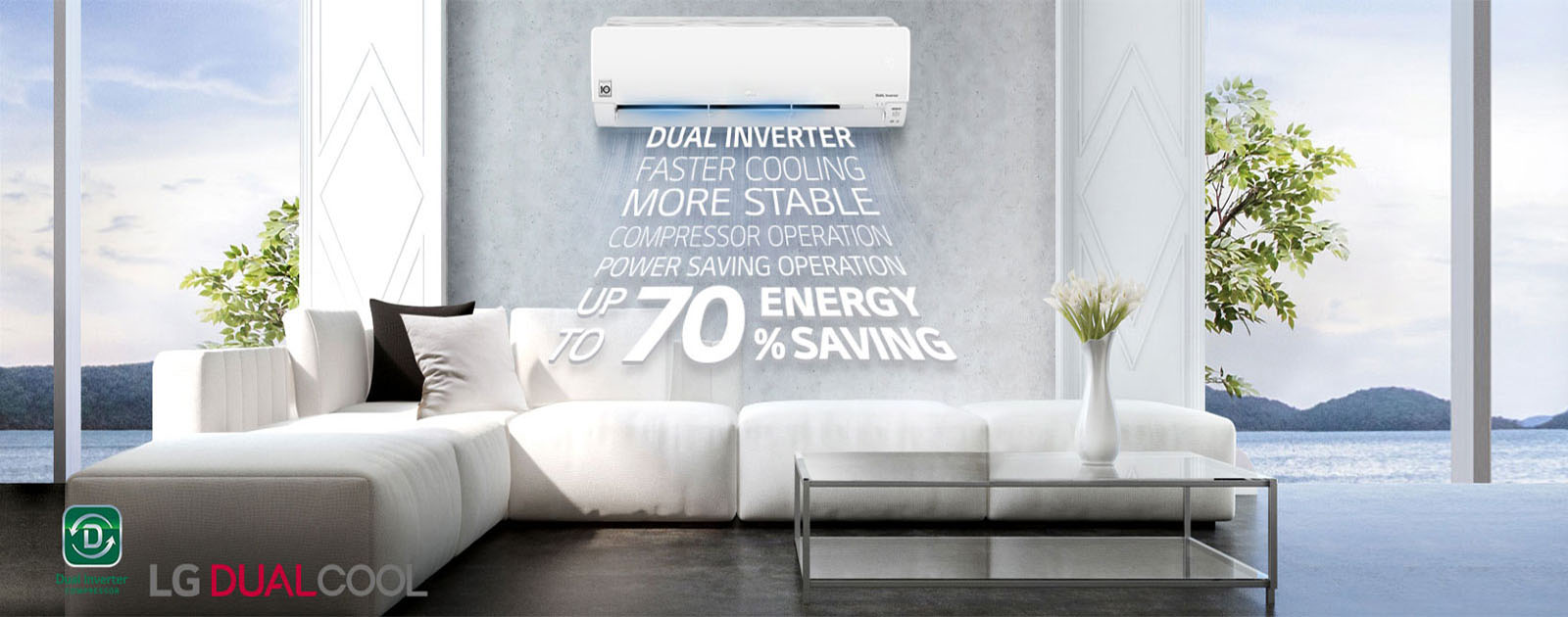 کولر گازی ال جی دوال اینورتر مدل AMP-26K 22 مصرف انرژی متمایز با کولر گازی الجی