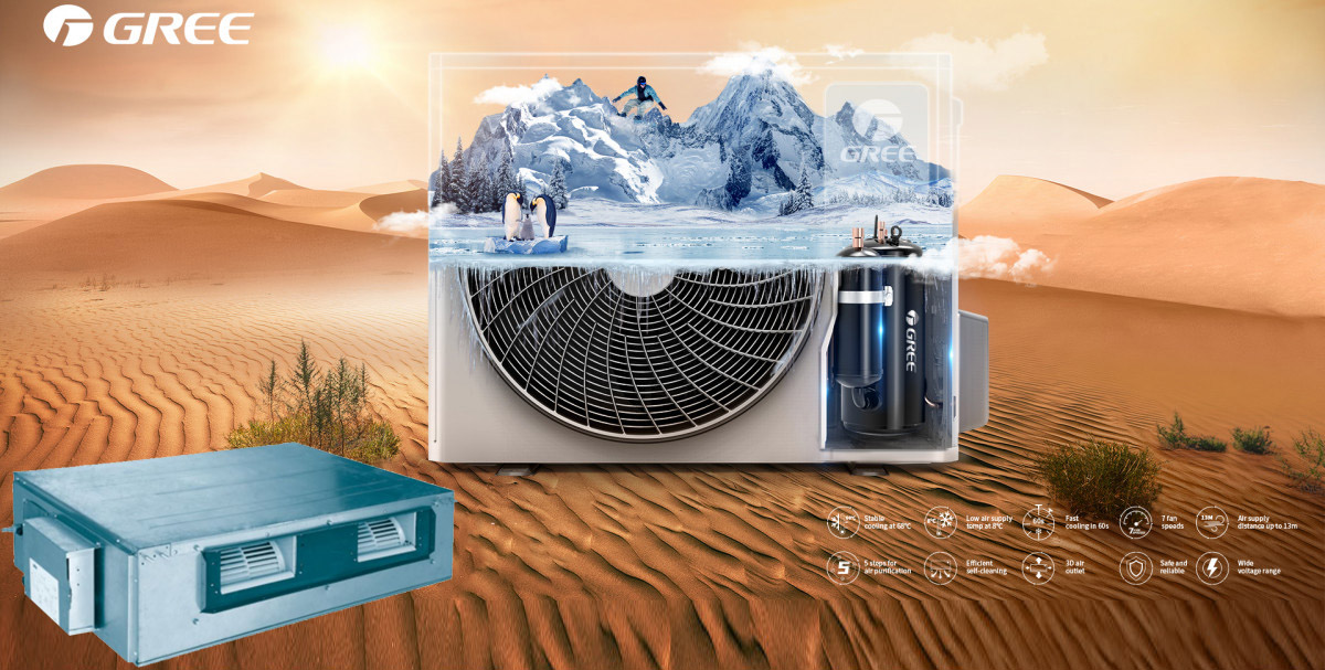 داکت اسپليت گری اينورتر 60000 مدل GUTD 18 کمپرسور داکت اسپليت گری اينورتر 60000