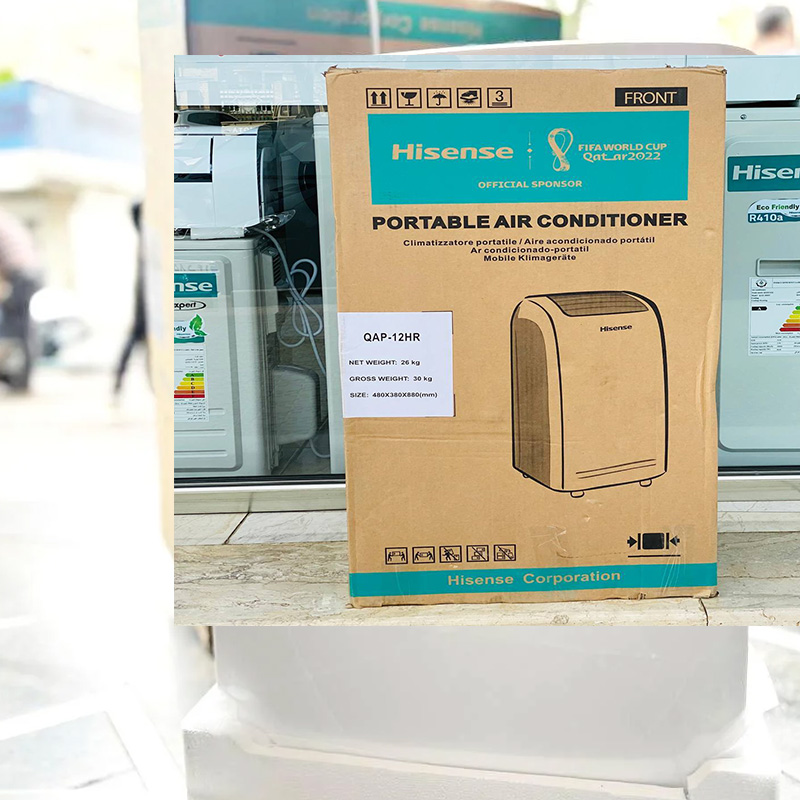 کولر گازی پرتابل هایسنس 12000 مدل QAP-12HR 16 بسته بندی کولر گازی هایسنس 12 هزار