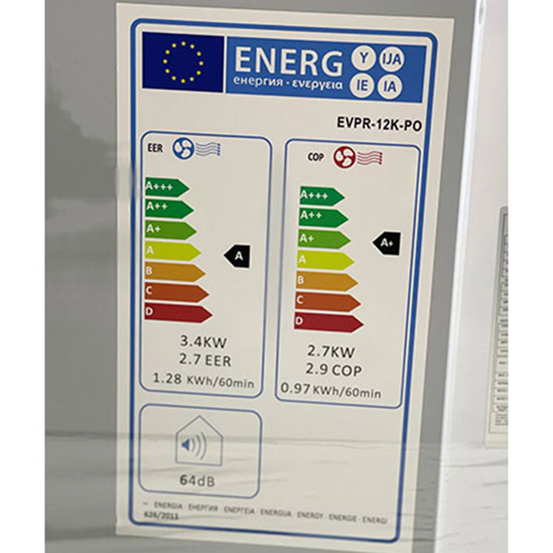 کولر گازی پرتابل ایوولی 12000 مدل EVPR-12K-PO 14 برچسب انرژی کولر گازی پرتابل ایوولی 12000