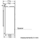 ابعاد و اندازه یخچال ساید بوش